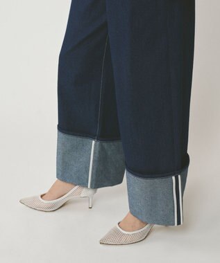 GRACE CONTINENTAL ロールアップワイドパンツ インディゴ