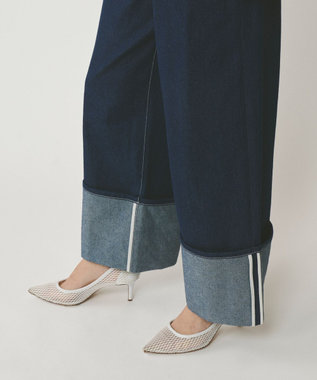GRACE CONTINENTAL ロールアップワイドパンツ インディゴ