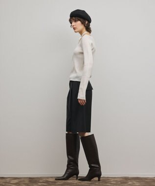 GRACE CONTINENTAL バイカラーリブニットトップ キナリ