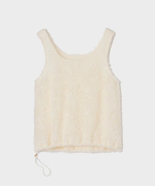 GRACE CONTINENTAL チュールフェザータンクトップ ホワイト