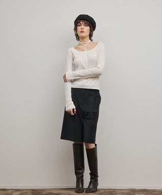 GRACE CONTINENTAL バイカラーリブニットトップ キナリ