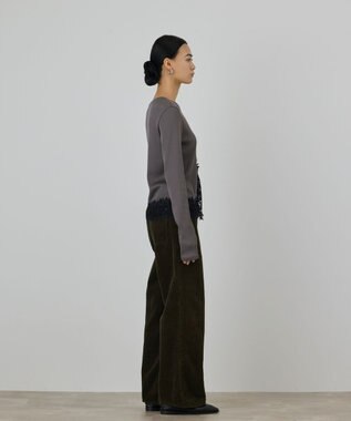 GRACE CONTINENTAL レースヘムカットトップ グレー
