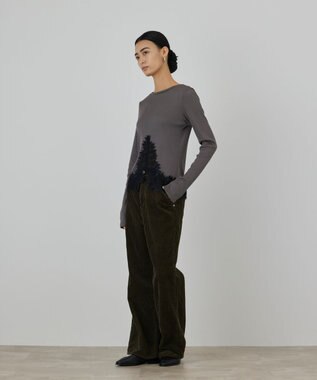 GRACE CONTINENTAL レースヘムカットトップ グレー