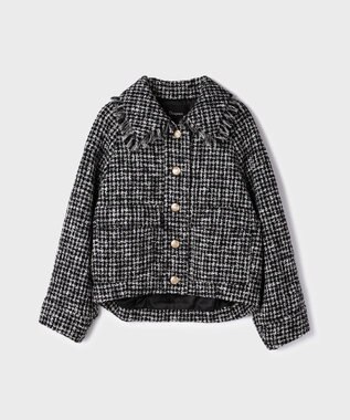 GRACE CONTINENTAL パディングツイードジャケット ブラック