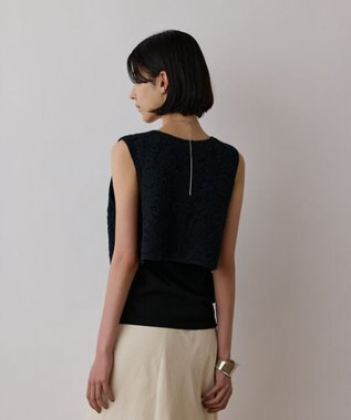 GRACE CONTINENTAL メッシュembジレ ブラック