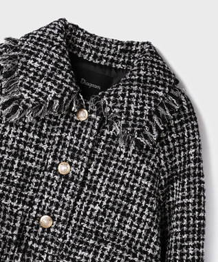 GRACE CONTINENTAL パディングツイードジャケット ブラック