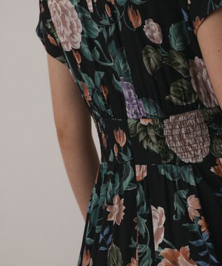 GRACE CONTINENTAL アンティークフラワープリントワンピース ブラック