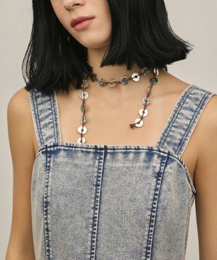 GRACE CONTINENTAL ハンカチーフヘムデニムワンピース ブルー