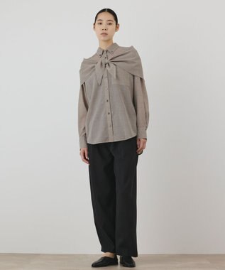 GRACE CONTINENTAL ストール付シャツ ベージュ