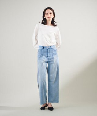 GRACE CONTINENTAL サイドジップデニムパンツ ブルー