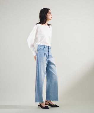 GRACE CONTINENTAL サイドジップデニムパンツ ブルー