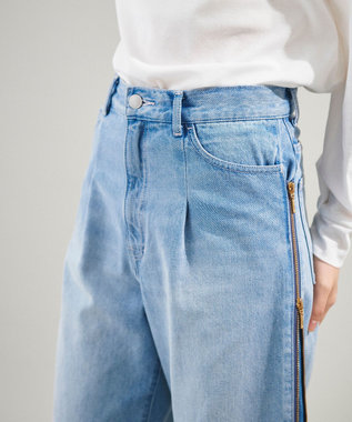 GRACE CONTINENTAL サイドジップデニムパンツ ブルー