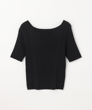 GRACE CONTINENTAL リブカシュクールニットトップ ブラック