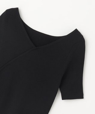 GRACE CONTINENTAL リブカシュクールニットトップ ブラック