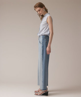 GRACE CONTINENTAL リメイクストレートデニムパンツ ブルー