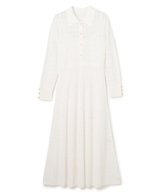 GRACE CONTINENTAL ウェーブニットワンピース ホワイト