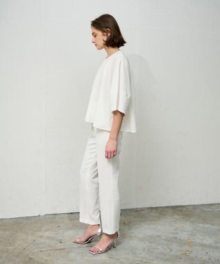 GRACE CONTINENTAL ダブルクロススリムパンツ ホワイト