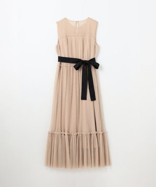 GRACE CONTINENTAL プリーツロングドレス ベージュ