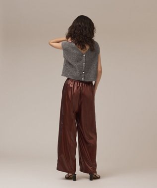 GRACE CONTINENTAL ショートフェザーニットトップ グレー