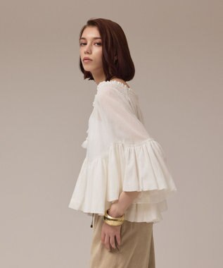 GRACE CONTINENTAL バルーンカフタントップ ホワイト