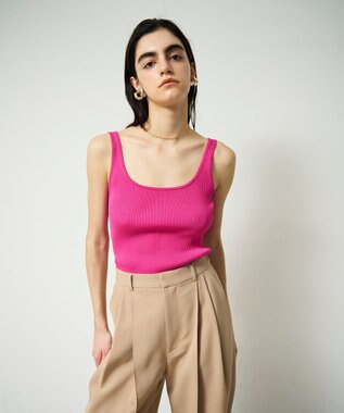 GRACE CONTINENTAL デコルテニットタンク ピンク