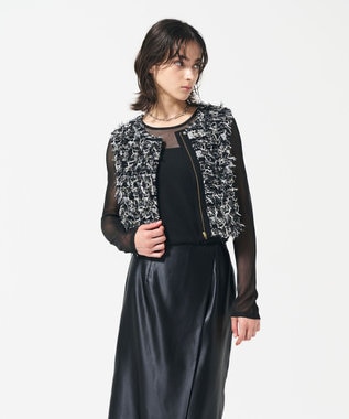 GRACE CONTINENTAL コンパクトフリンジベスト マルチ