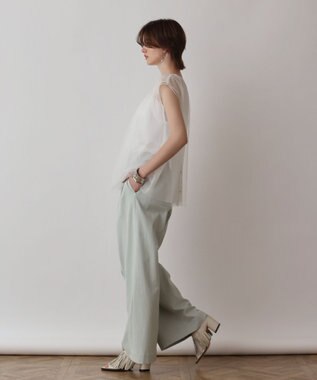 GRACE CONTINENTAL チュールタックノースリーブ ホワイト