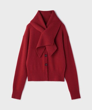 GRACE CONTINENTAL ネップニットカーディガン レッド