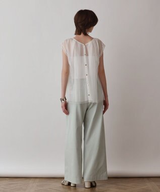 GRACE CONTINENTAL チュールタックノースリーブ ホワイト