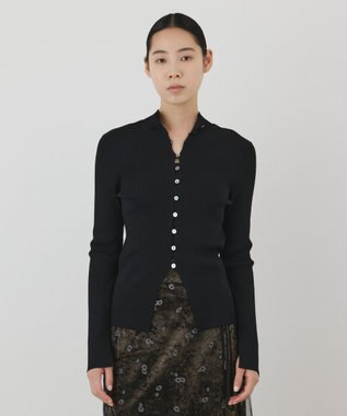 GRACE CONTINENTAL ボタンリブニットカーディガン