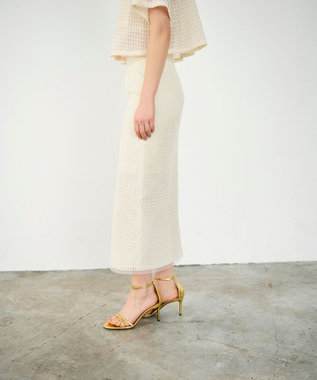 GRACE CONTINENTAL ラッセルメッシュスカート ベージュ