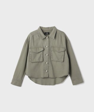 GRACE CONTINENTAL パール釦ピグメントシャツ カーキ
