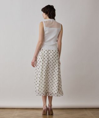 GRACE CONTINENTAL シアーグロスニットトップ ホワイト