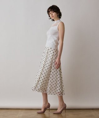 GRACE CONTINENTAL シアーグロスニットトップ ホワイト