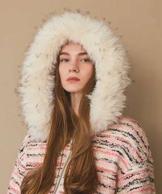 GRACE CONTINENTAL ツイードコンビショートブルゾン ピンク