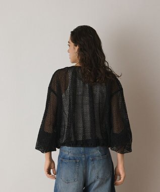 GRACE CONTINENTAL メッシュギャザーブルゾン ブラック