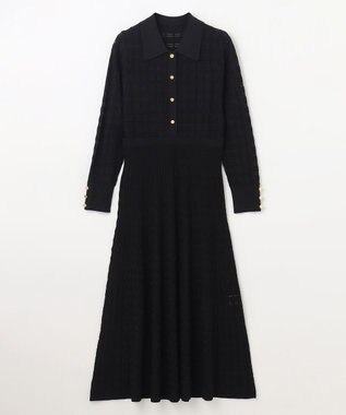 GRACE CONTINENTAL ウェーブニットワンピース ブラック