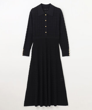 GRACE CONTINENTAL ウェーブニットワンピース ブラック