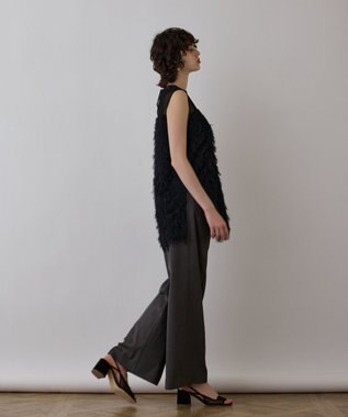 GRACE CONTINENTAL シアーフリンジノースリーブ ブラック