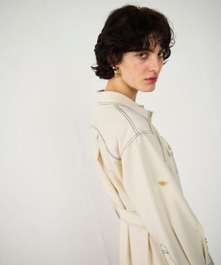 GRACE CONTINENTAL 配色ステッチワークシャツワンピース キナリ