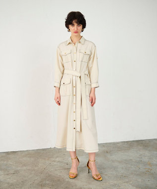 GRACE CONTINENTAL 配色ステッチワークシャツワンピース キナリ