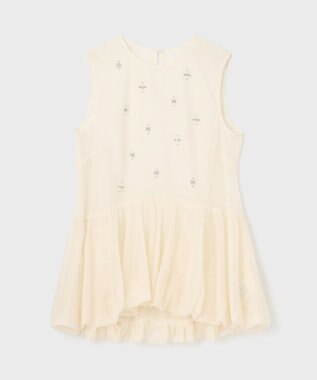 GRACE CONTINENTAL バルーンチュールトップ ホワイト