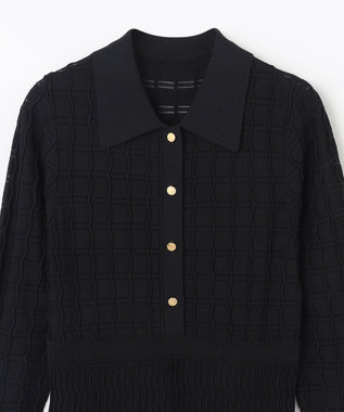 GRACE CONTINENTAL ウェーブニットワンピース ブラック