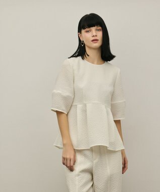 GRACE CONTINENTAL オーガンジージャガードトップ