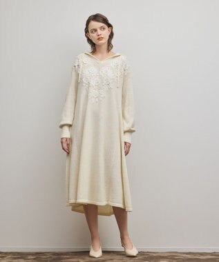 GRACE CONTINENTAL ケミカルレースニットワンピース