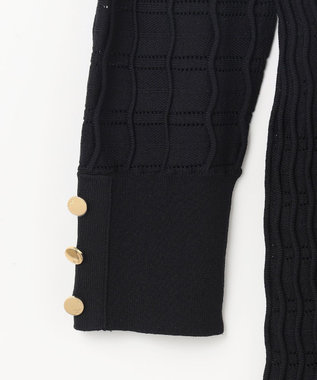 GRACE CONTINENTAL ウェーブニットワンピース ブラック