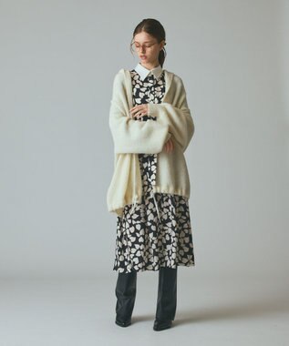 GRACE CONTINENTAL ストールアルパカカーディガン ホワイト