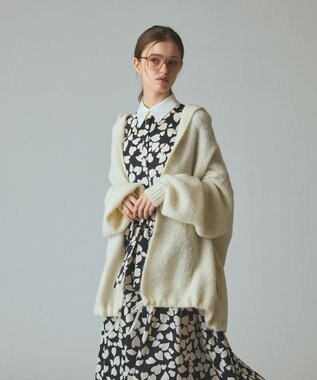 GRACE CONTINENTAL ストールアルパカカーディガン ホワイト