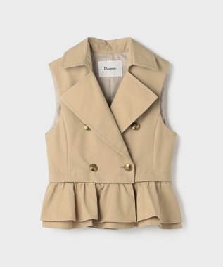 GRACE CONTINENTAL ペプラムトレンチベスト ベージュ