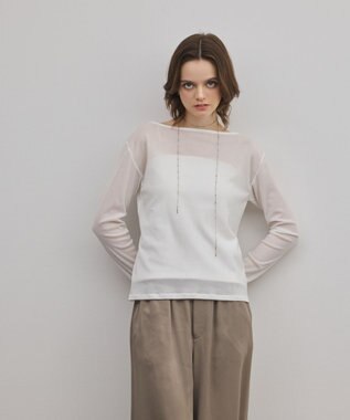 GRACE CONTINENTAL シアーレイヤードカットトップ ホワイト